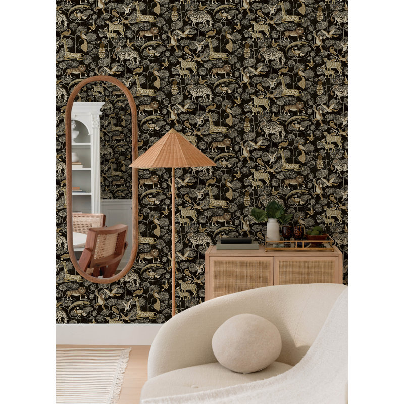 Rigby Jungle Animals Wallpaper, Brown