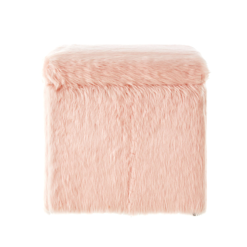 Rangement 18 po en fausse fourrure et noir, Rose