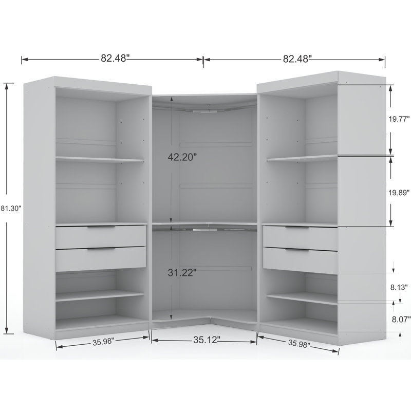 Aleece 137.87'' Closet System, White