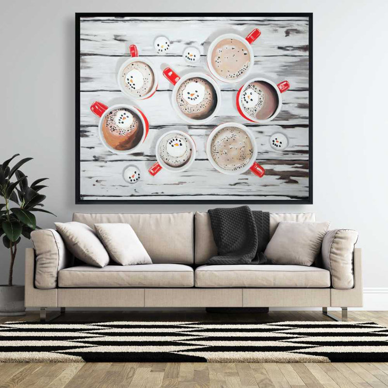 Décoration de Noël festive, chocolat chaud - nourriture brune sur toile, H 61,25 po x l 49,25 po