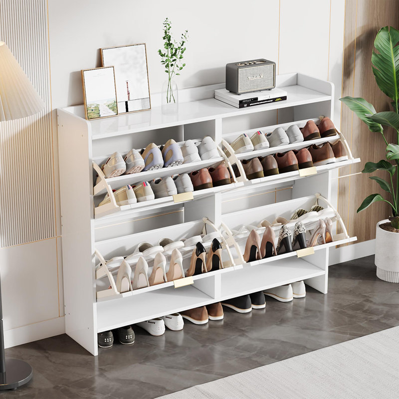 20 Pair Shoe Storage Cabinet, White