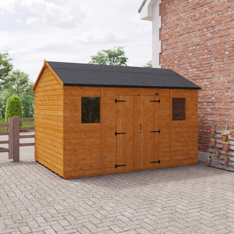 Tiger 6 ft. W x 12 ft. D Wooden Shiplap Apex Garden Shed, 8 ft. W x 12 ft. D
