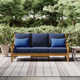 Brunswick 75.5'' Wide Teak Patio Sofa with Cushions