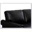 Causeuse élégante en similicuir noir avec rangement, alliant confort et design moderne pour les salons.-128741639