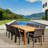Brote 10 - Person Teak Wicker Patio Dining Set with Rectangular Table , Cushions Included-1714998531-1714998540