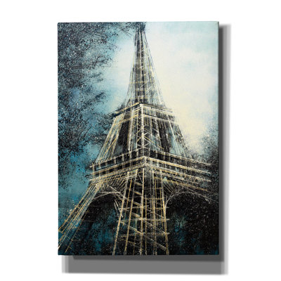 «La Tour Eiffel au crépuscule» par Marc Todd, art mural sur toile, 18 po x 26 po