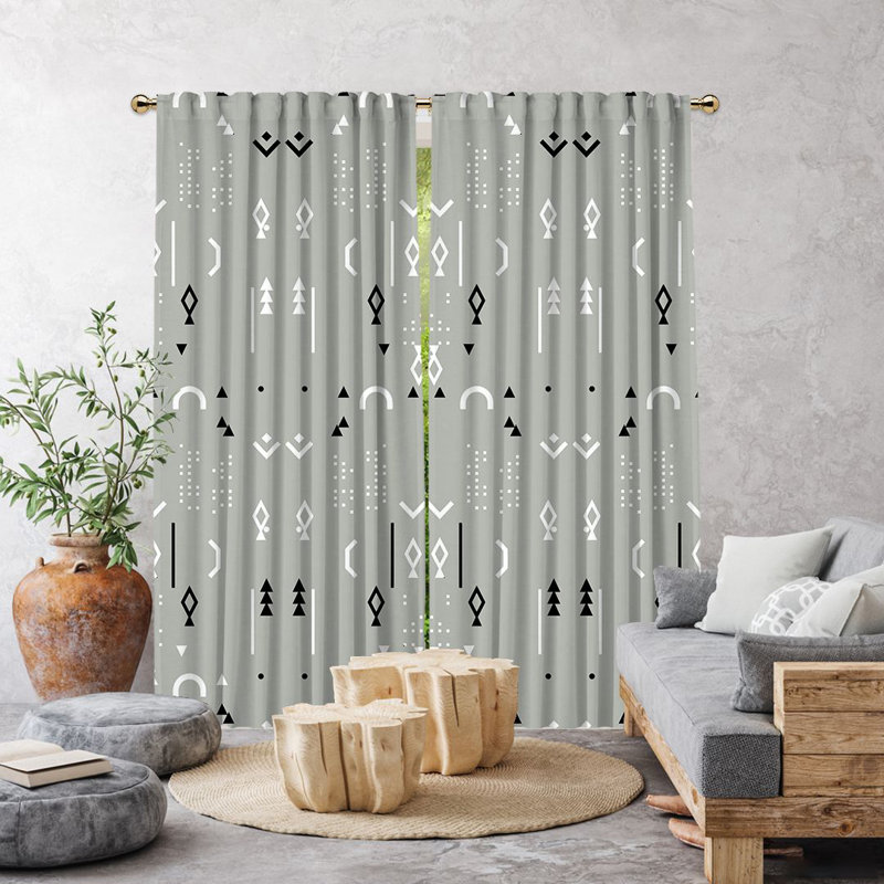 Arawn Semi Sheer Curtain Single Panel, 140cm Width x 200cm Drop, Grey