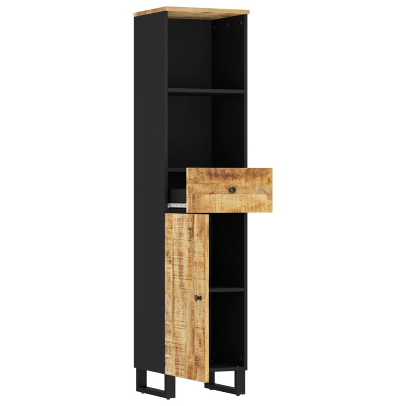 vidaXL Bathroom Cabinet Solid Mango Wood 63 in high Modern, Light Mango Brown