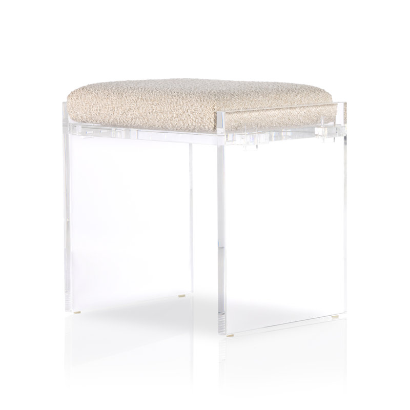 Gerrard Upholstered Accent Stool, Knoll Beige