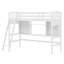 Lit mezzanine avec tablettes de rangement, bureau et échelle-2104379450