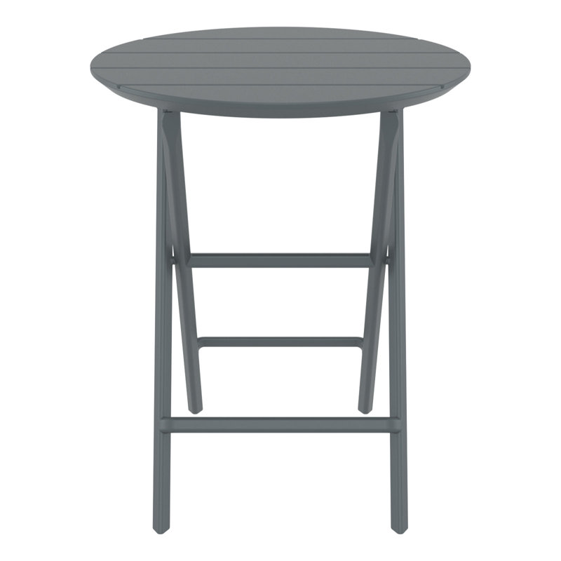 Helen Round Folding Bistro Table, Dark Gray