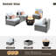 Ensemble de conversation modulaire d'extérieur 5 pièces avec coussins et table de foyer-2103834755
