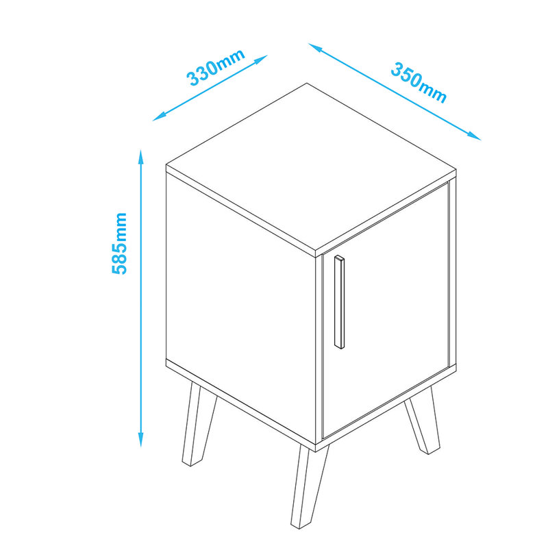 Bringger Side Table with Storage, White