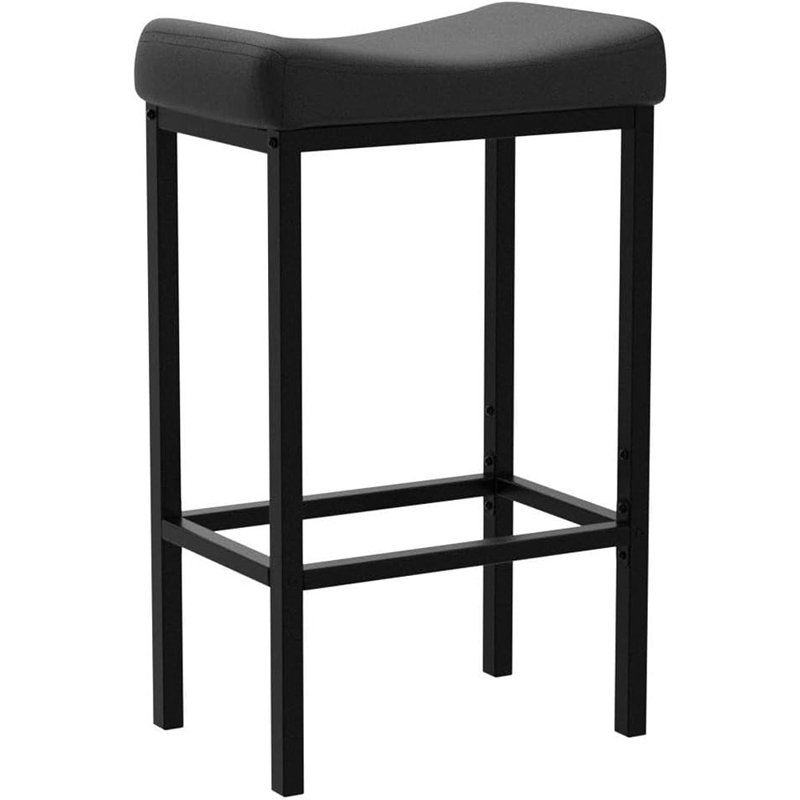 Ensemble de 2 tabourets de bar noirs rembourrés