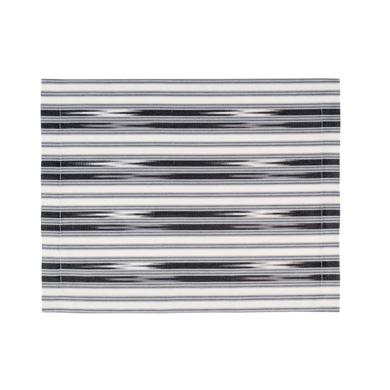 Kutnu Ikat Placemat, Black/White/Gray