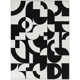 Rectangle Carino Abstract Flatweave Recycled P.E.T. Area Rug in Black/White