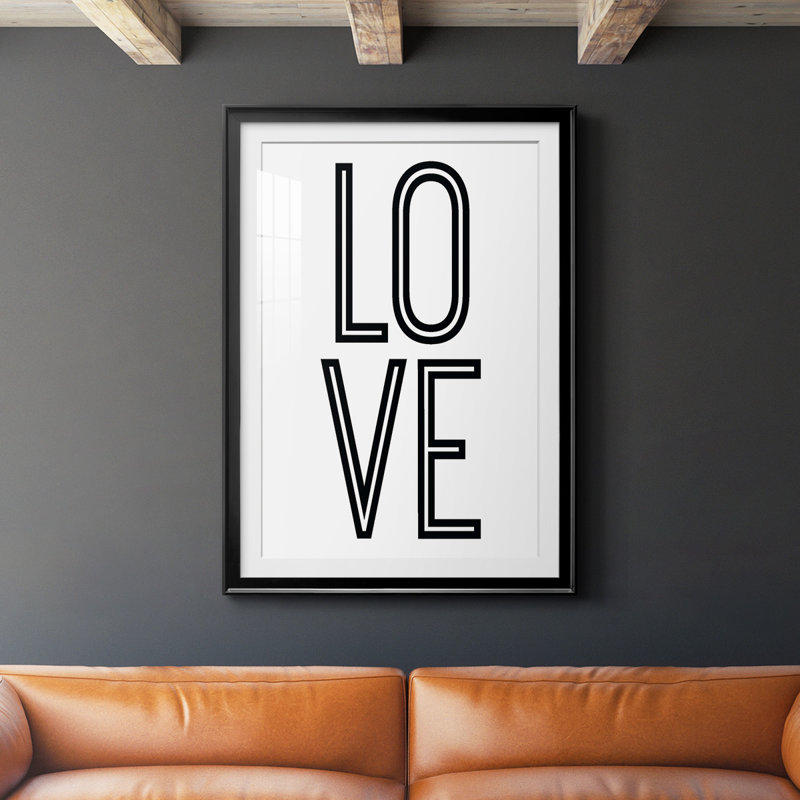 «Bold Love II», reproduction encadrée de qualité supérieure - prête à être accrochée, H 24,5 po x l 18,5 po, Noir
