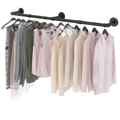 186cm Adjustable Wall Mounted Clothes Rack