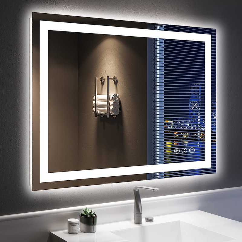 Miroir de salle de bain sans cadre Akilan, 40" x 32"