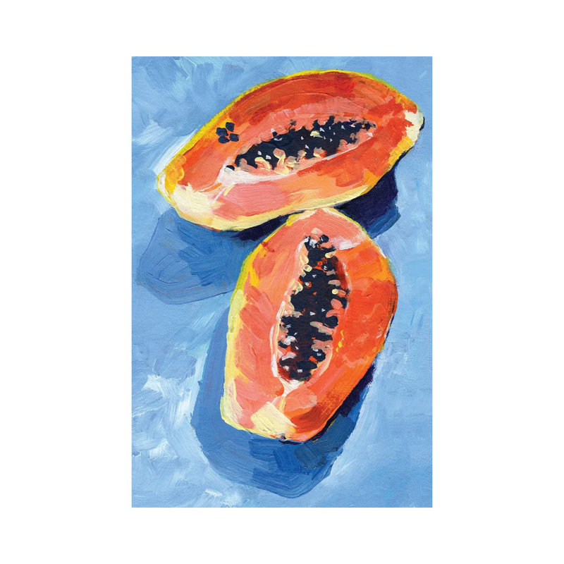Bold Papaya II by Jennifer Paxton Parker - Wrapped Canvas Print, 20.32 cm H x 30.48 cm W