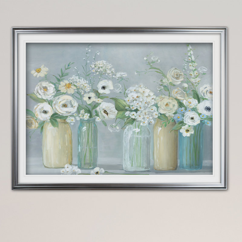« Blooming Meadow Beauties » - reproduction, Impression encadrée, H 20 po x l 24 po, Argent