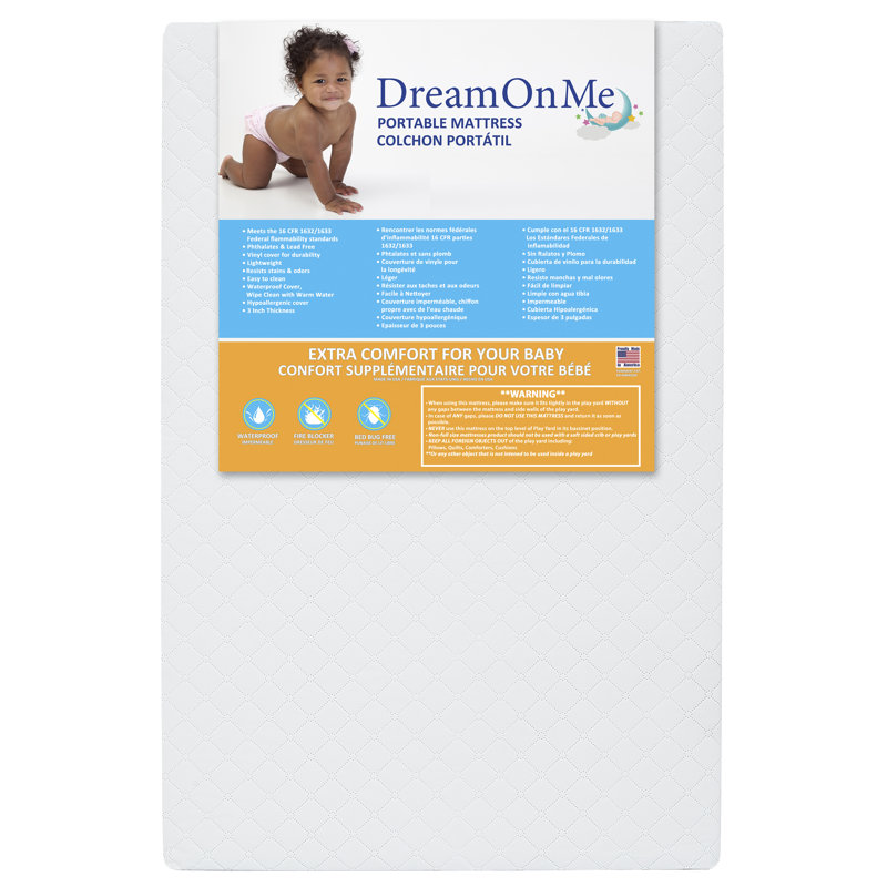 White Extra Firm Water Resistant Mini Crib Mattress