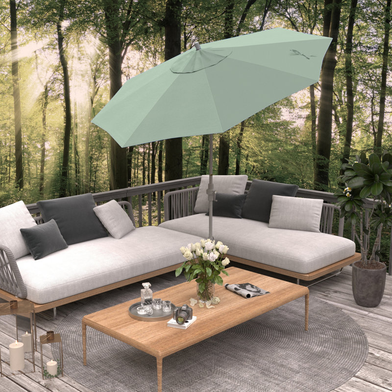 Parasol de marché 108 po Berberia, Tissage uni Sunbrella® palette brume