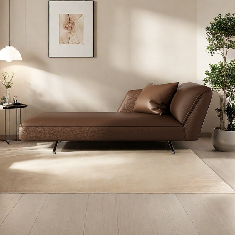 Méridiennes en cuir pour chambre à coucher, Orienté à droite, Café foncé