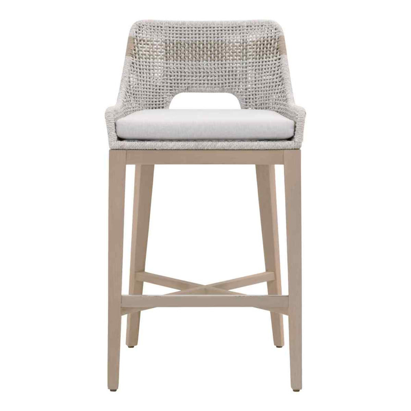 Tabouret de bar tapisserie en oléfine pour l'extérieur
