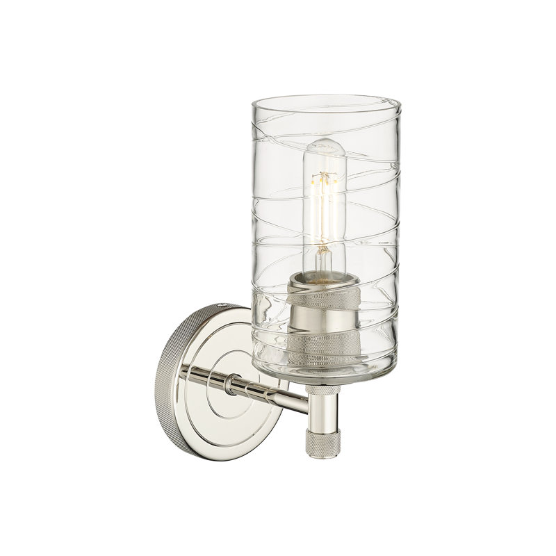 Applique murale 1 lumière Crown Point, Tourbillon déco, Nickel poli, H 10,5 po x l 3,88 po x P 6,5 po