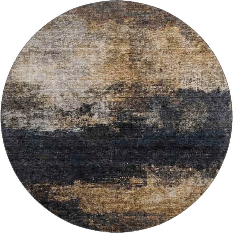 Premium Machine Washable Jessie AMF1209 Abstract Rug, Round 8'