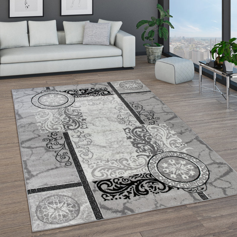 Bromborough Rectangle Damask Area Rug, Rectangle 160 x 220cm