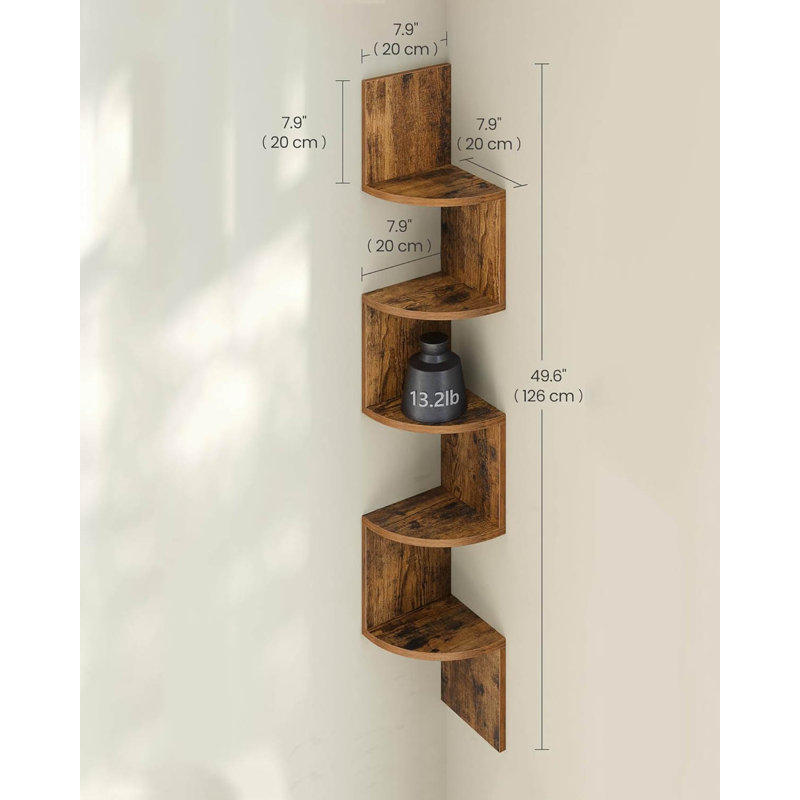 Corner Shelf, Vintage Brown