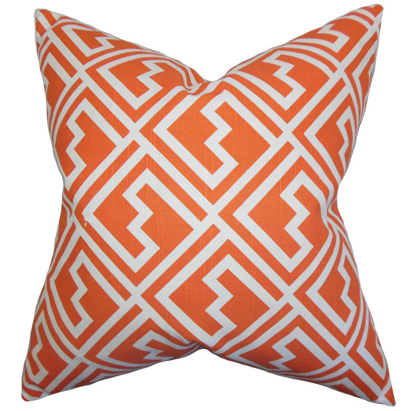 Cotton Geometric Sham Set, Euro, Gray