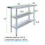 Table de travail commerciale en acier inoxydable avec 2 tablettes, l 18 po x P 48 po-60901493