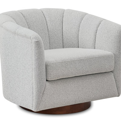 Versatile 360-Degree Swivel Armchair With Upholstery Graceful Chair Slanted And Soft Fabric