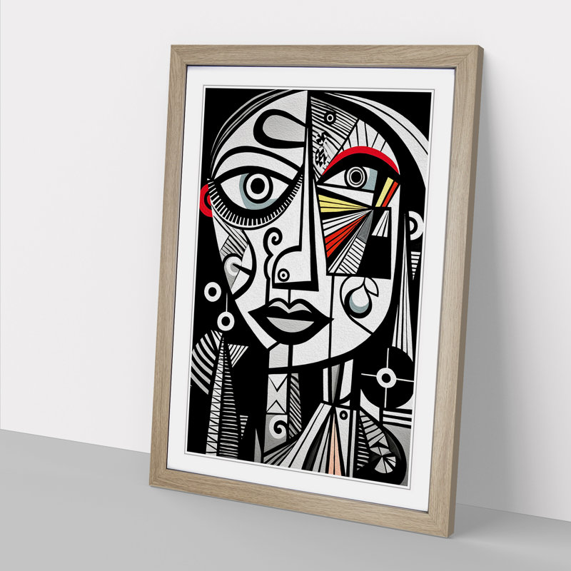 Pablo Picasso Line No.3 - Framed Print, 64cm H x 46cm W x 2cm D, Oak