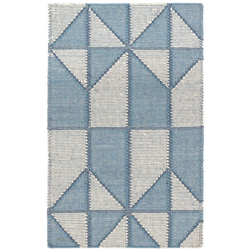 Ojai Blue Hand Loom Knotted Cotton Rug, Rectangle 9'6" x 13'6"
