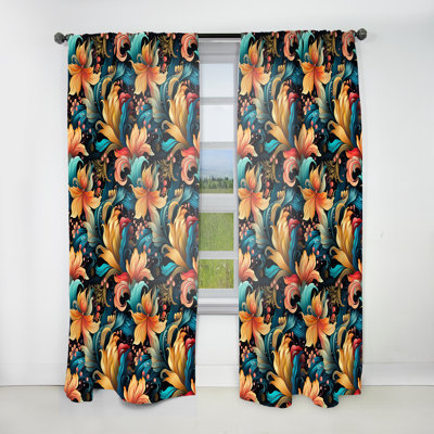 Contemporary Fusion Paisley Pattern I - Floral Curtain - Velvet Room Darkening - 1 panel