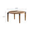 Table basse ronde en bois massif, grain naturel clair, conception radiale et pieds décoratifs noirs pour le salon