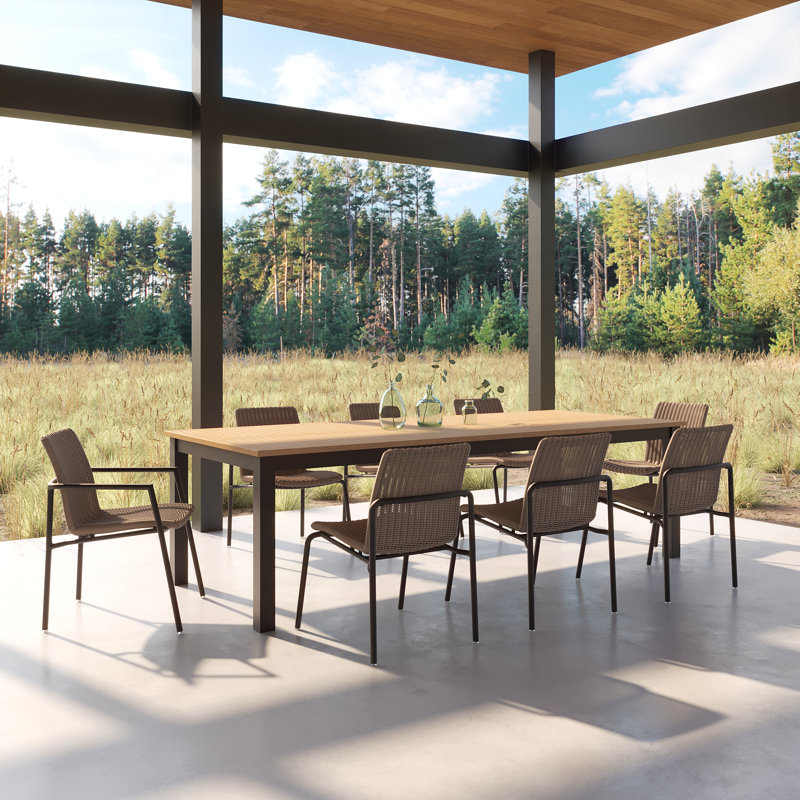 Travira Outdoor Dining Table, Tekwood Natural