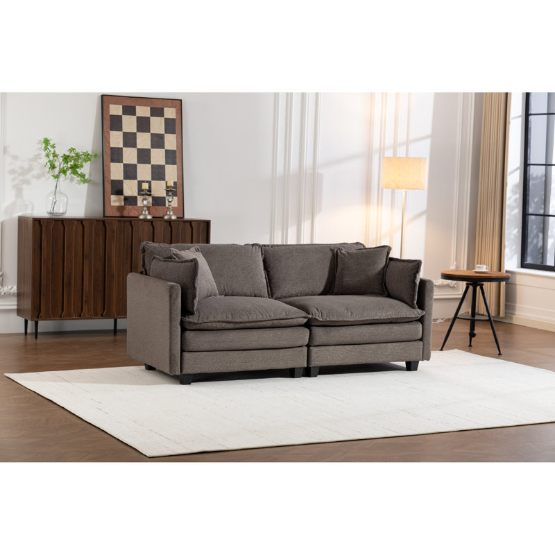 Canapés modulaires compacts modernes avec chenille de qualité supérieure, canapé-lit peu encombrant pour le salon