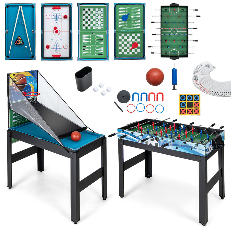 Table de jeu multi-plateau 43 po L 14 po Costway