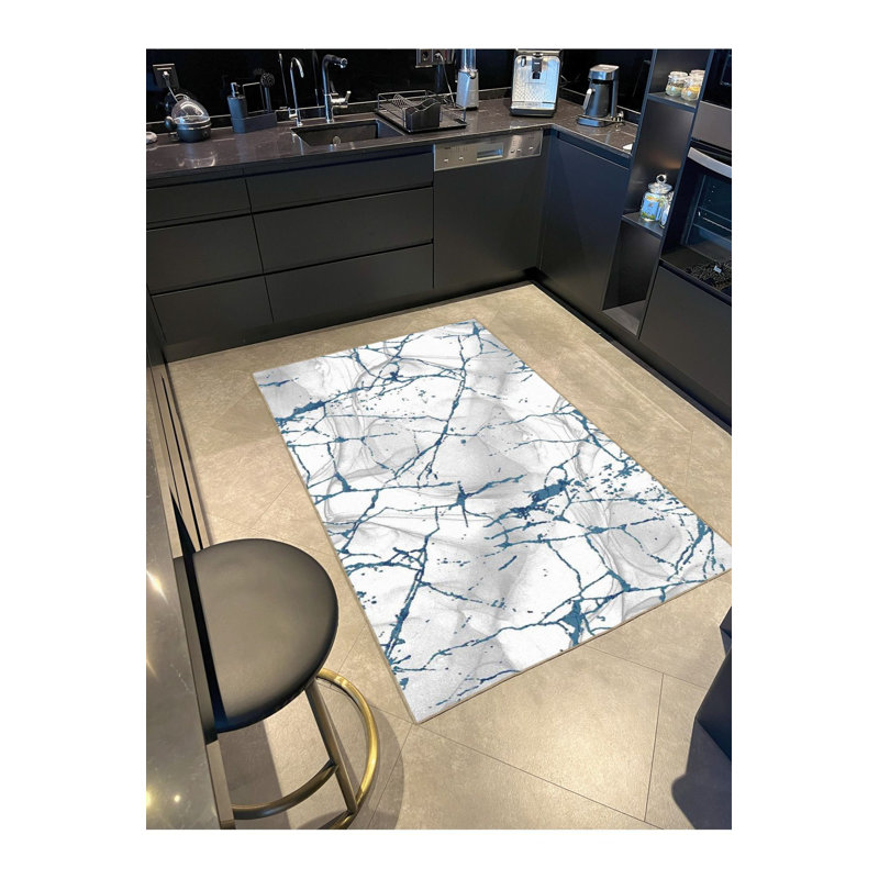 Tapis lavable Marble Stone, Sous-tapis carré 3 pi 3 po inclus