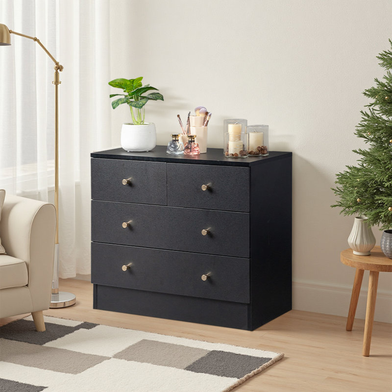 Arignote 4 - Drawer Storage Cabinet, Black