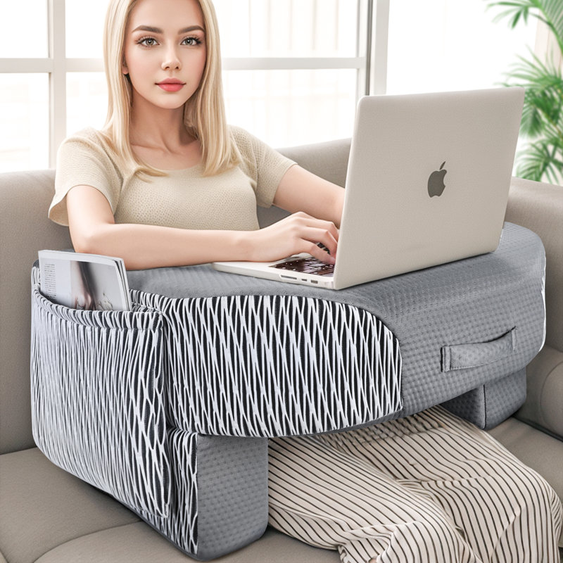 Reading Pillow For Laptop, Extra Large Arm Rest Gaming Pillow For Adult, Hight Adjustable Lap Desk Pillow For  Working, Gaming, Reading