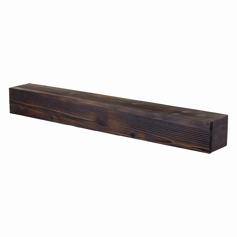 Tablette de manteau de cheminée patinée, 48 po, Amande brûlée, 6.25"