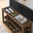 A Height-Adjustable Long Shoe-Changing Bench,Made Of Natural Rubberwood,Comes With A Comfortable Seat,Concealed Storage Space And Large Storage Compartments. Features Natural Wood Grain.Brown
