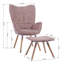 Acantha Velvet Accent Chair with Footstool-1117332185