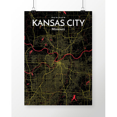 Kansas City City Map - No Frame Print